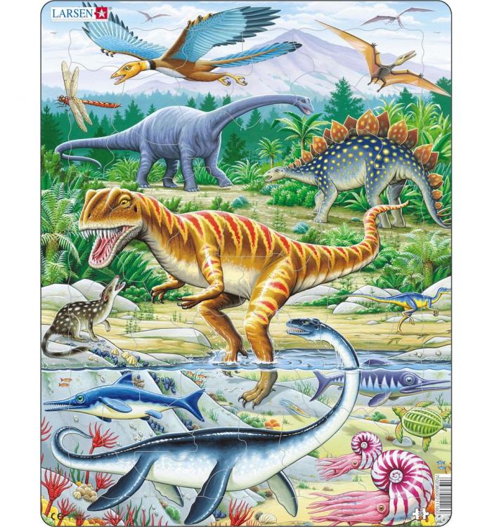 Пазл Динозавры, 35 деталей Larsen