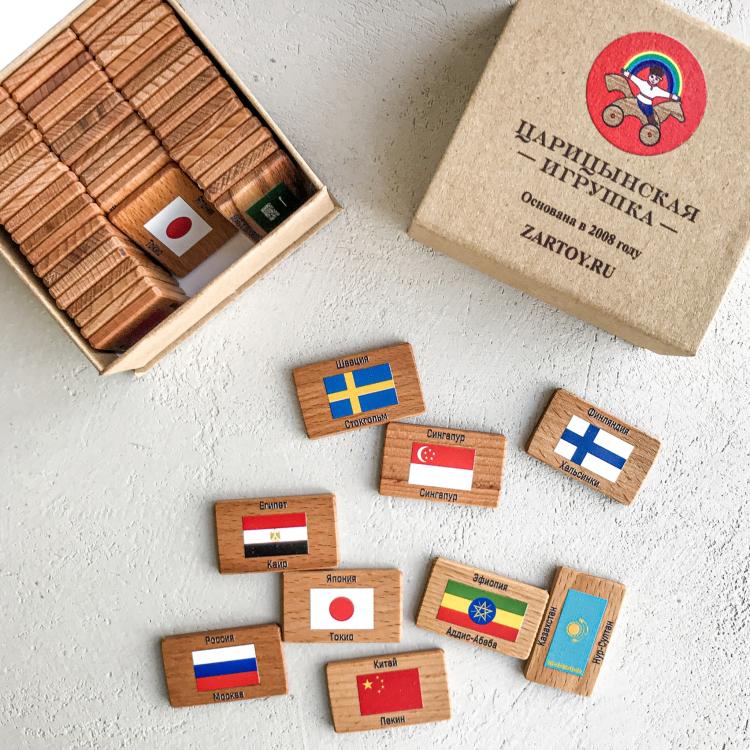 Мемори "Флаги мира" в картонной коробочке (60 фишек) Царицынская игрушка