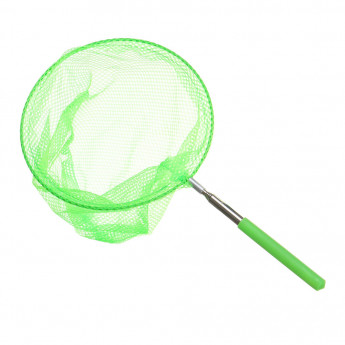 Сачок для бабочек с металлической телескопической ручкой, 85х19 см, круглый (зеленый)