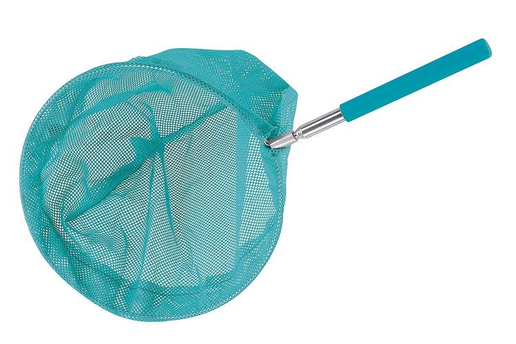 Сачок для бабочек с металлической телескопической ручкой, 85х19 см, круглый (синий) 