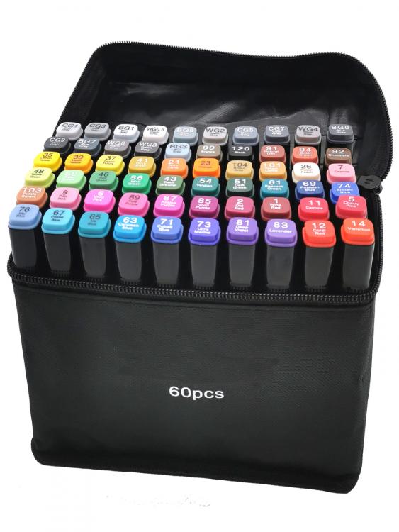 Двусторонние маркеры Touch акварельные спиртовые маркеры для скетчинга 60 Цветов